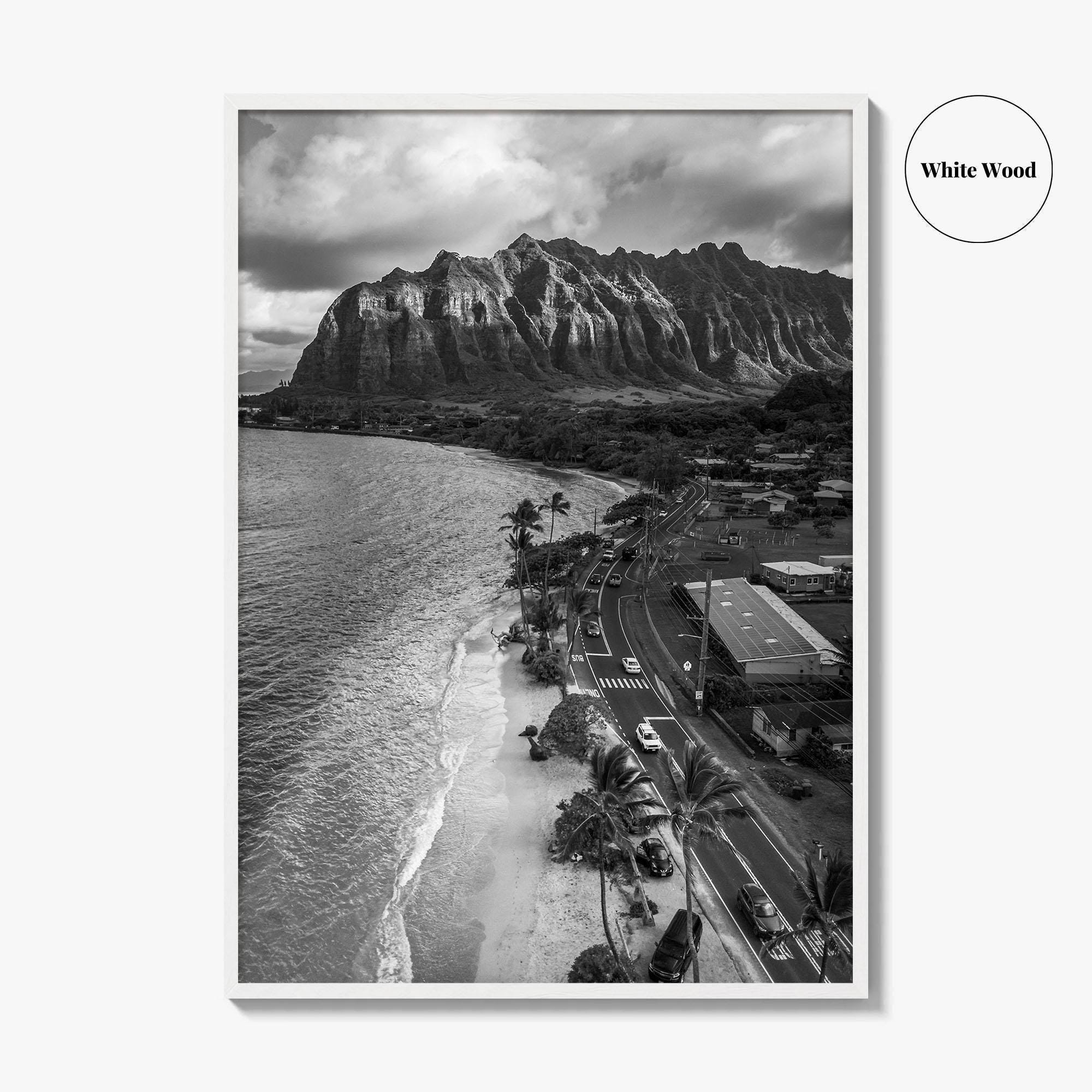 Oahu Black and White Fine Art Photo Print, Hawaii Beach Wall Decor ...