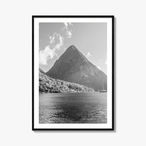 St. Lucia Foto Poster Druck, St. Lucia Schwarz und Weiß, Wandkunst, St. Lucia Fotografie, Reise, St. Lucia Karte Poster