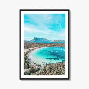 Sardinië kleurrijke posterprint, Sardinië fotokunst aan de muur, Sardinië wanddecoratie, Sardinië reizen print, Sardinië stratenplan poster, stadsplattegrond