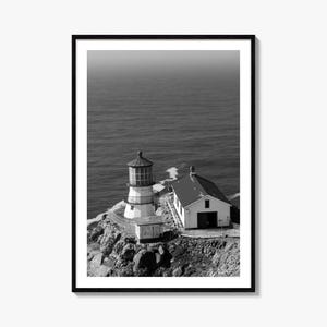 Point Reyes Foto Poster Druck, Point Reyes Schwarzweiß Wandkunst, Point Reyes Fotografie, Point Reyes Reise, Karte Poster