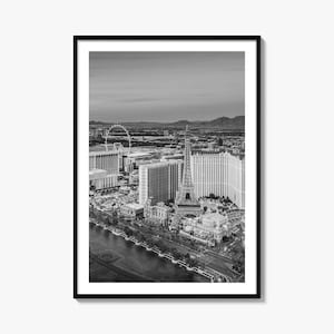 Las Vegas Foto Poster Druck, Las Vegas Schwarzweiß Kunst, Las Vegas Wand Fotografie, Las Vegas Reise, Las Vegas Karte Poster