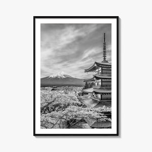 Japan Photo Poster Print, Japan Black and White Wall Art, Japan Wall Photography, Japan Travel, Japan Map Poster