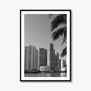 Miami Photo Poster Print No 1, Miami Black and White Wall Art, Miami Wall Photography, Miami Travel, Miami Map Poster