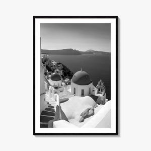Santorini Photo Poster Print No 2, Santorini Schwarzweißkunst, Santorini Photography, Santorini Travel, Santorini Map Poster