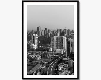 Mumbai Black and White Fine Art Photo Print, Bombay, Maharashtra India, Wall Decor Poster
