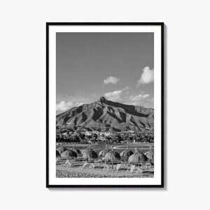 Marbella Foto Poster Druck, Marbella Schwarz Weiß Wandkunst, Marbella Wand Fotografie, Marbella Reise, Marbella Karte Poster