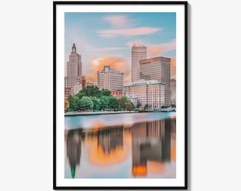Providence Fine Art-fotoprint, Rhode Island, VS, stadsgezicht, muurdecoratieposter