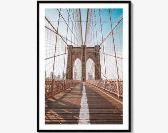 Brooklyn Bridge Fine Art Photo Print, New York City NYC, NY, USA, Poster