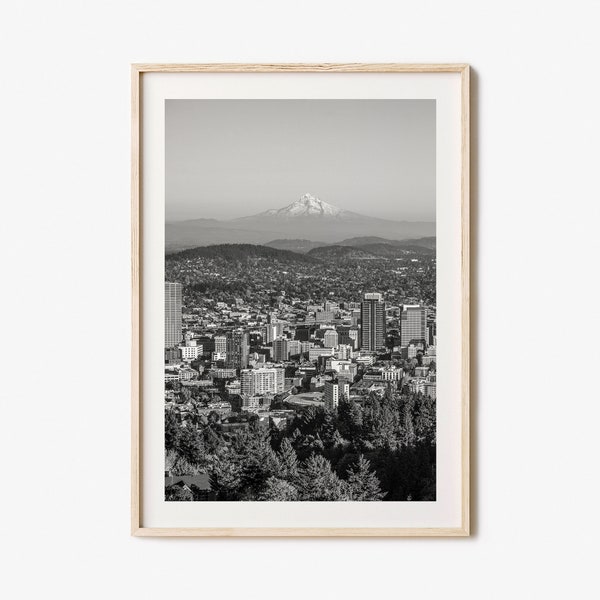 Portland Oregon Photo Poster Print, Portland Oregon Black and White Wall Art, Portland Oregon Photography, Travel, Map Poster