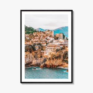 Impressão de pôster colorido de Acapulco de Juarez, arte fotográfica de Acapulco de Juarez, decoração, impressão de viagem, pôster com mapa de rua de Acapulco de Juarez, mapa da cidade