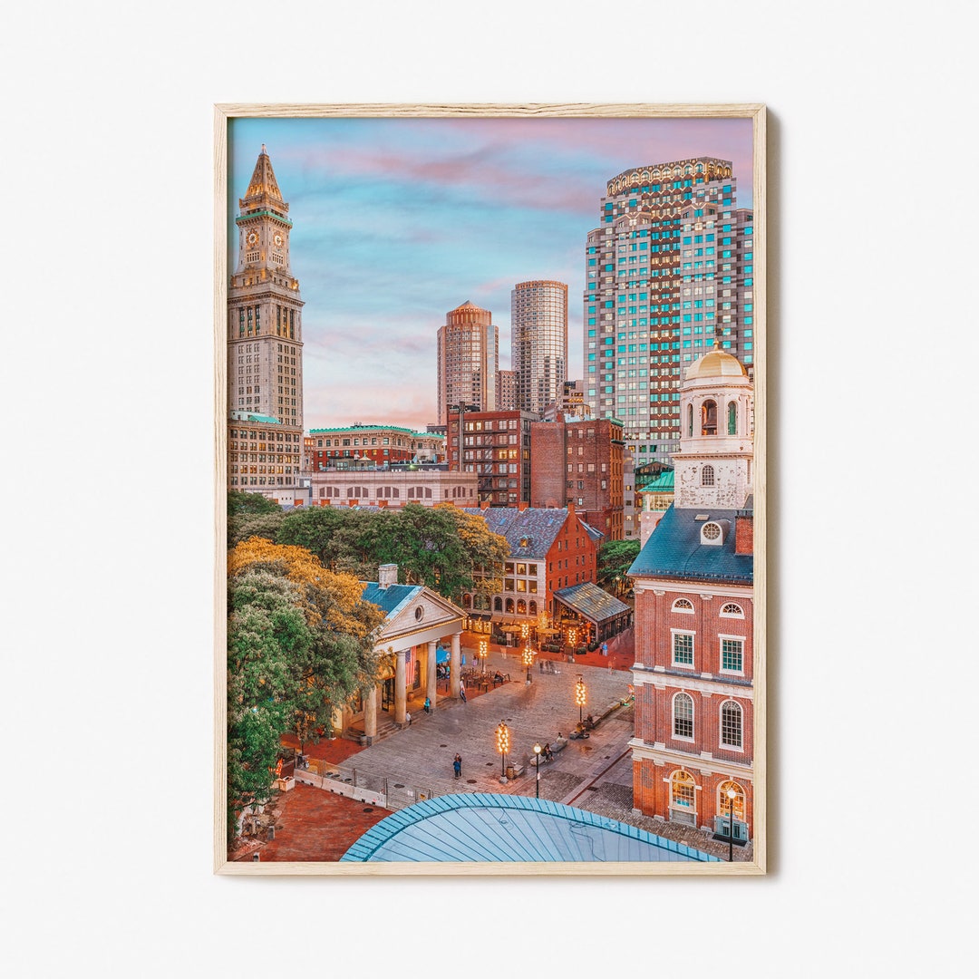 Boston Colorful Poster Print No 1, Boston Photo Wall Art, Boston Wall