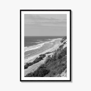 Torry Pines Foto Poster Druck, Torry Pines Schwarz und Weiß Wandkunst, Torrey Pines Wand Fotografie, Reise, Karte Poster