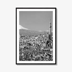Tokyo Photo Poster Print No 1, Tokyo Black and White Wall Art, Tokyo Wall Photography, Tokyo Travel, Tokyo Map Poster