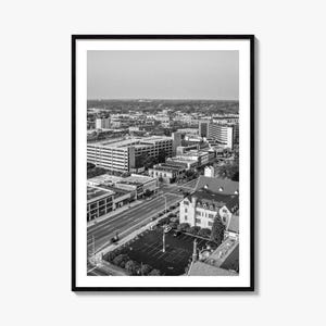 Kalamazoo Foto Poster Druck, Kalamazoo Schwarzweiß Wandkunst, Kalamazoo Fotografie, Kalamazoo Reise, Kalamazoo Landkarte Poster