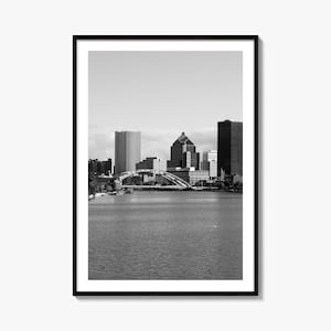Rochester New York Foto Poster Druck, Rochester New York Schwarzweiß Kunst, Rochester Wall Fotografie, Reise, Karte Poster