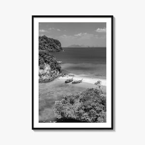Poster fotografico della Thailandia n. 2, stampa murale in bianco e nero della Thailandia, fotografia della Thailandia, viaggio in Thailandia, poster con mappa della Thailandia