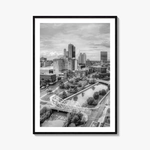 Toledo Ohio Foto Poster Druck, Toledo Ohio Schwarzweiß Wandkunst, Toledo Ohio Fotografie, Toledo Ohio Reise, Karte Poster