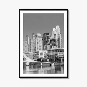 Póster fotográfico de Buenos Aires n.º 2, arte mural en blanco y negro de Buenos Aires, fotografía mural de Buenos Aires, viajes, póster de mapa