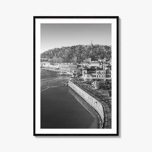 San Sebastian fotoposterafdruk, San Sebastian zwart-witte muurkunst, San Sebastian muurfotografie, reizen, kaartposter