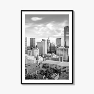 Oklahoma City Foto Poster Druck, Oklahoma City Schwarz Weiß Kunst, Oklahoma City Wall Fotografie, Reise, Karte Poster