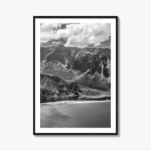 Hawaii Photo Poster Print No 1, Hawaii Black and White Wall Art, Hawaii Wall Photography, Hawaii Travel, Hawaii Map Poster