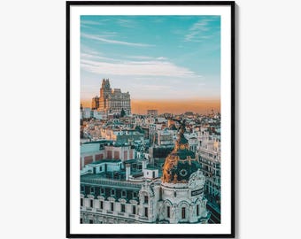 Madrid Colorful Poster Print No 2, Madrid Photo Wall Art, Madrid Wall Decor, Madrid Travel Print, Madrid Street Map Poster, City Map