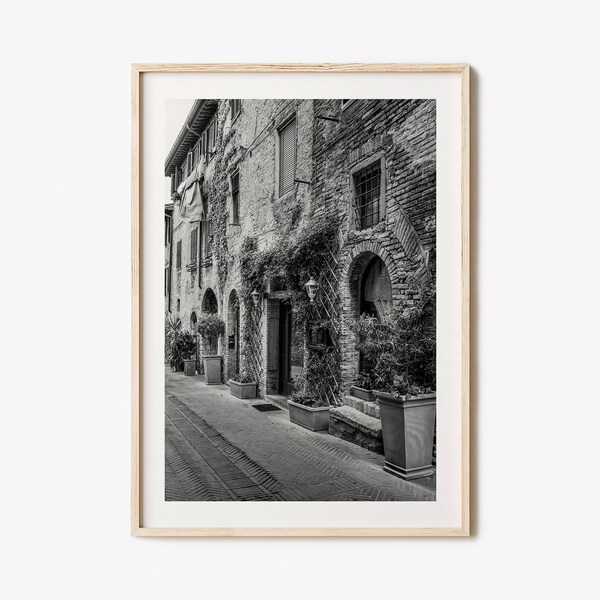 Streets in Italy Photo Poster Print, Streets in Italy Black and White Wall Art, Wall Photography, Travel, Map Poster