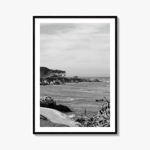 Impressão de pôster fotográfico de Pacific Grove, arte de parede em preto e branco de Pacific Grove, fotografia de parede de Pacific Grove, viagem, pôster de mapa