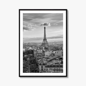 Impresión de póster fotográfico de Francia, arte mural en blanco y negro de Francia, fotografía de pared de Francia, viajes a Francia, póster de mapa de Francia
