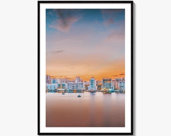 Sarasota Skyline Fine Art Photo Print, Florida USA, Wall Decor Poster