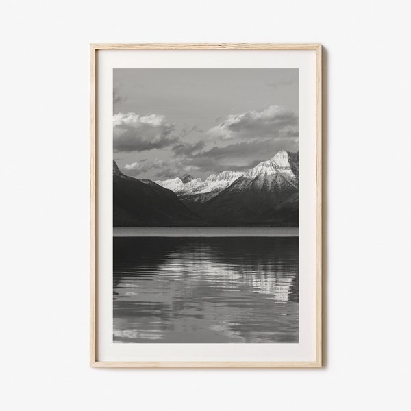 Glacier National Park Photo Poster Print, Black and White Wall Art, Glacier National Park Wall Photography, Travel, Map Poster