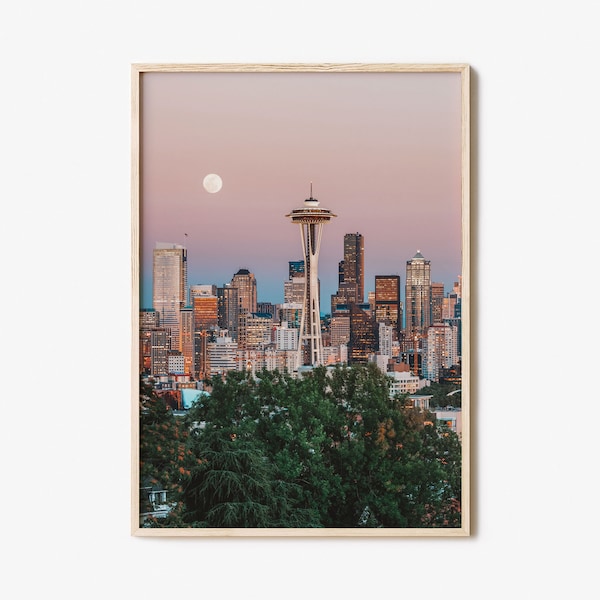 Seattle Colorful Poster Print No 2, Seattle Photo Wall Art, Seattle Wall Decor, Seattle Travel Print, Seattle Street Map Poster, City Map