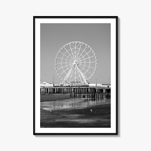 Atlantic City Photo Poster Print, Atlantic City Black and White Art, Atlantic City Wall Photography, Travel, Atlantic City Map Poster