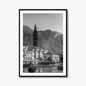 Kotor Foto Poster Druck, Kotor Schwarz Weiß Wandkunst, Kotor Wand Fotografie, Kotor Reise, Kotor Karte Poster