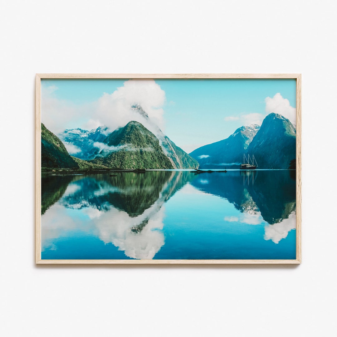 New Zealand Colorful Poster Print Horizontal, New Zealand Photo Wall