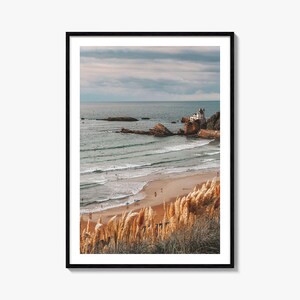 Stampa poster colorata di Biarritz, foto da parete di Biarritz, decorazione da parete di Biarritz, stampa turistica di Biarritz, poster con mappa stradale di Biarritz, mappa della città