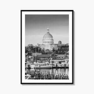 Annapolis Photo Poster Print No 1, Annapolis Black and White Art, Annapolis Photography, Annapolis Travel, Annapolis Map Poster