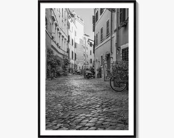 Rome Black and White Fine Art Photo Print, Trastevere, Lazio Italy Wall Decor