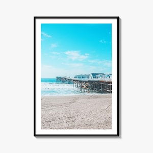 Stampa fotografica artistica di Pacific Beach, Crystal Pier, San Diego, California, poster da parete