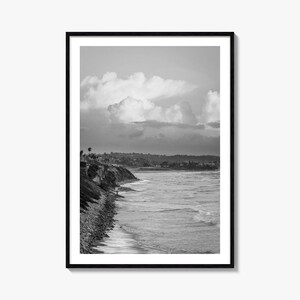 Poster fotografico di Encinitas n. 4, Arte in bianco e nero di Encinitas, Fotografia di Encinitas, Viaggi a Encinitas, Poster con mappa di Encinitas