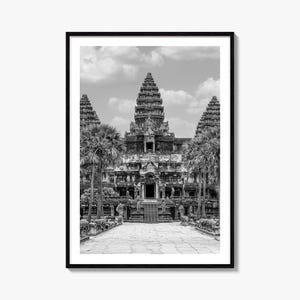 Angkor Photo Poster Print, Angkor Black and White Wall Art, Angkor Wall Photography, Angkor Travel, Angkor Map Poster
