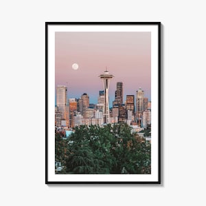 Seattle Colorful Poster Print No 2, Seattle Photo Wall Art, Seattle Wall Decor, Seattle Travel Print, Seattle Street Map Poster, City Map