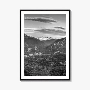 Whistler Foto Poster Druck, Whistler Schwarz und Weiß Wandkunst, Whistler Wand Fotografie, Whistler Reise, Whistler Karte Poster