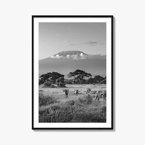 Kenia Foto Poster Druck, Kenia Schwarzweiß Wandkunst, Kenia Wand Fotografie, Kenia Reise, Kenia Karte Poster