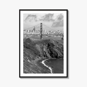 San Francisco Black and White Fine Art Photo Print, Golden Gate Bridge Poster