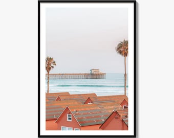 Konstfototryck vid havet, väggdekoration i San Diego County, Kalifornien