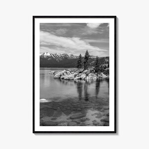 Lake Tahoe Foto Poster Druck Nr. 1, Lake Tahoe Schwarzweiß Kunst, Lake Tahoe Wand Fotografie, Lake Tahoe Reise, Karte Poster