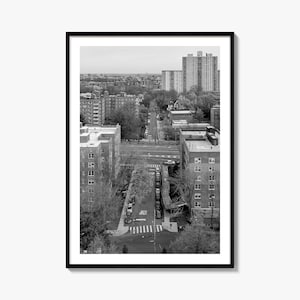 Die Bronx Foto-Poster-Druck, Bronx Schwarzweiß-Wandkunst, Bronx Wand Fotografie, Bronx Reise, Bronx Karte Poster