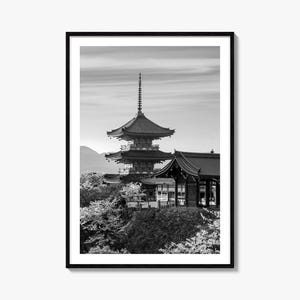 Kyoto Foto Poster Druck, Kyoto Schwarzweiß Wandkunst, Kyoto Wand Fotografie, Kyoto Reise, Kyoto Karte Poster