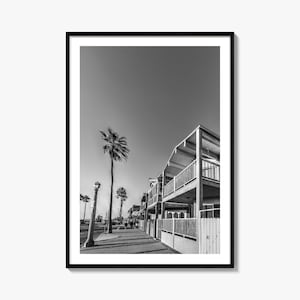 Poster fotografico di Newport Beach, stampa n. 2, arte in bianco e nero di Newport Beach, fotografia murale di Newport Beach, viaggi, poster con mappa